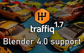 Blender插件-汽车摩托车飞机交通工具模型 Car – Traffiq Library – Rigged Cars v1.7.1