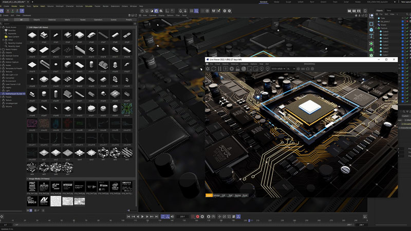 电脑主板电路芯片套装C4D模型 样机素材 第3张