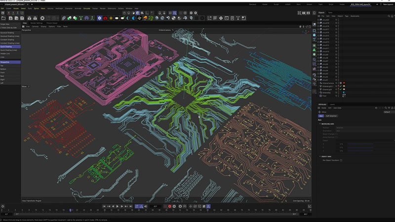 电脑主板电路芯片套装C4D模型 样机素材 第6张