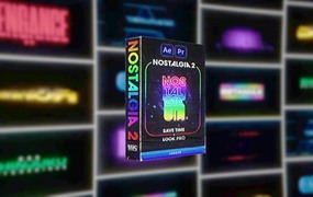 HumanVideoCo – NOSTALGIA 2 40多种怀旧复古酸性小故障电影美学元素文字标题PR+AE模板预设包