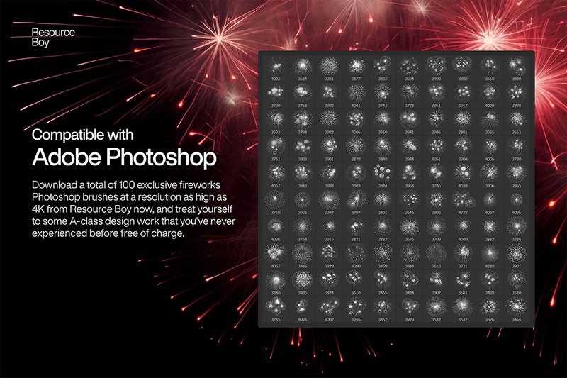 100+高清烟花Photoshop笔刷 APP UI 第2张