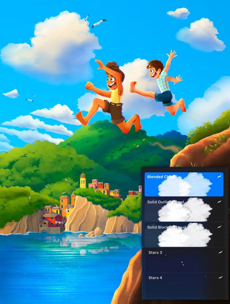 45+Procreate卡通景观特效笔刷套装 APP UI 第2张