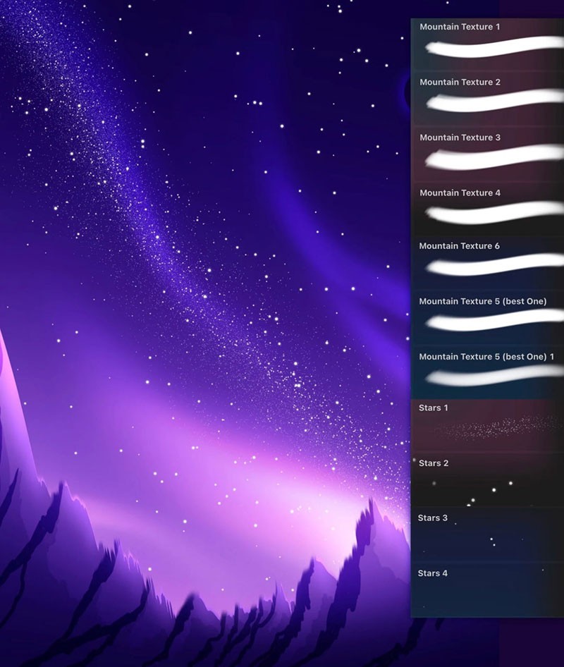 45+Procreate卡通景观特效笔刷套装 APP UI 第4张
