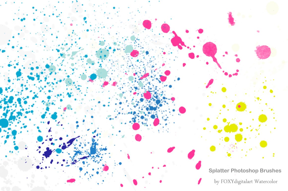 15款手绘油漆水彩飞溅画笔PS笔刷 笔刷资源 第3张