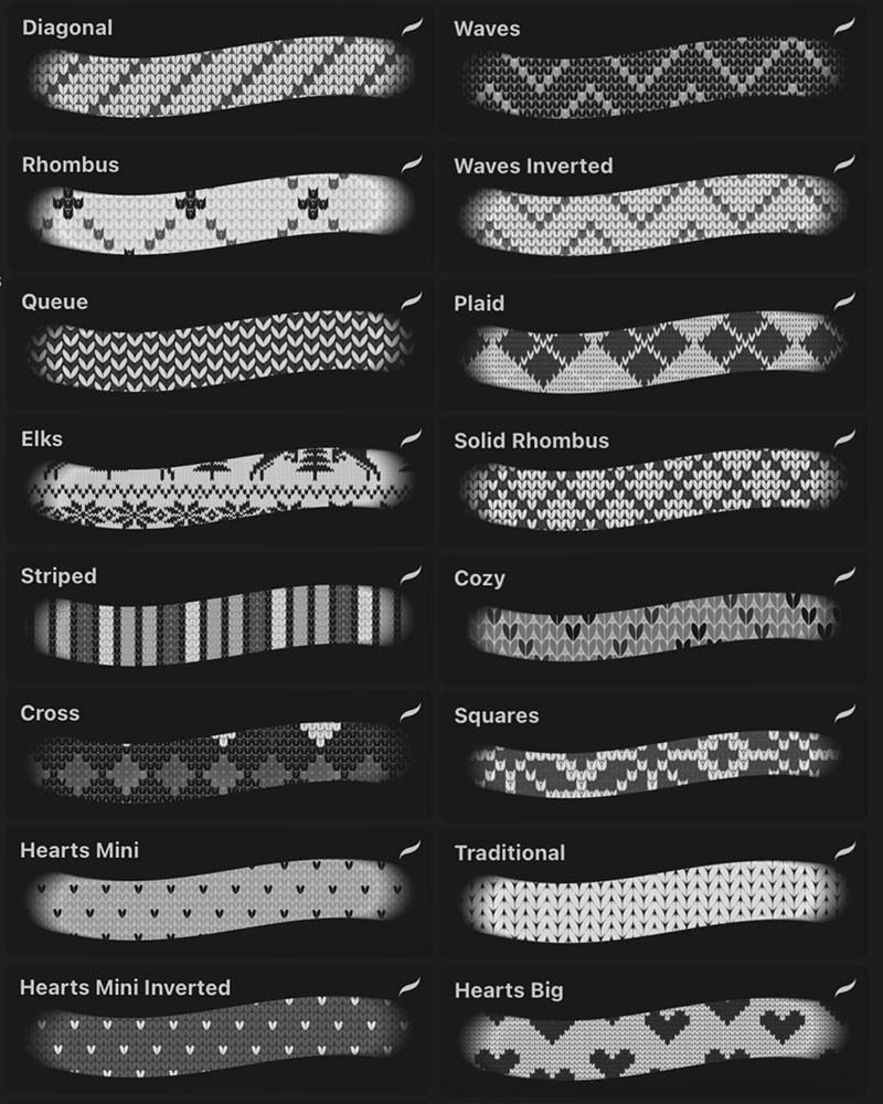 Procreate无缝针织圣诞图案笔刷 APP UI 第2张