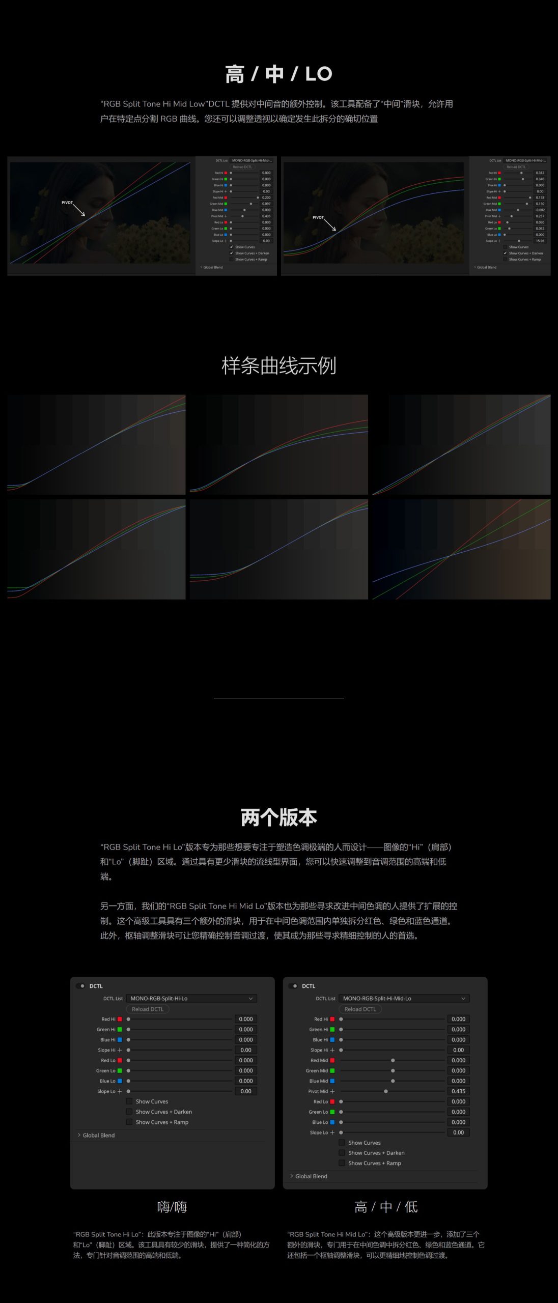 Mononodes – RGB SPLIT TONE DCTLS 电影美学三大调RGB色调控制胶片模拟达芬奇调色插件 插件预设 第5张