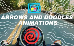 FCPX插件：40个趣味手绘线条涂鸦箭头图形动画 Arrows And Doodles Animations