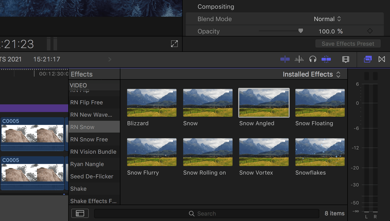 FCPX插件：8种冬季大雪纷飞雪粒子雪景特效预设插件 Ryan Nangle – Snow Particle Effects Pack – Final Cut Pro . 第2张