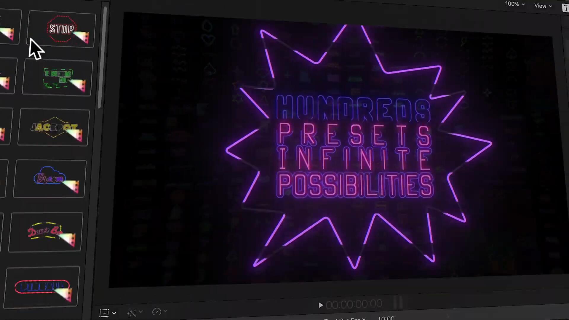 FCPX插件：赛博朋克风格荧光霓虹发光字幕文字标题效果预设 . 第4张