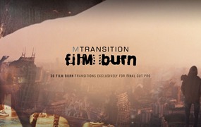 FCPX插件：30种电影胶片灼烧溶解失真遮罩转场预设 motionVFX – mTransitions Film Burn