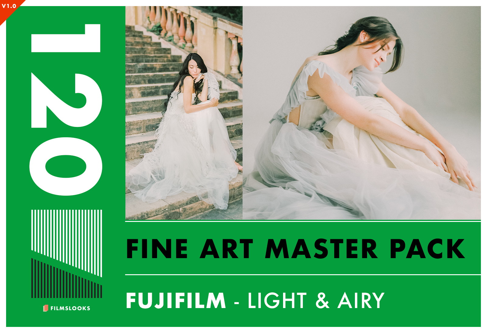 日系富士胶片婚纱照调色大师包LR预设 FILMSLOOKS-FUJI-MASTER-PACKV1 插件预设 第1张