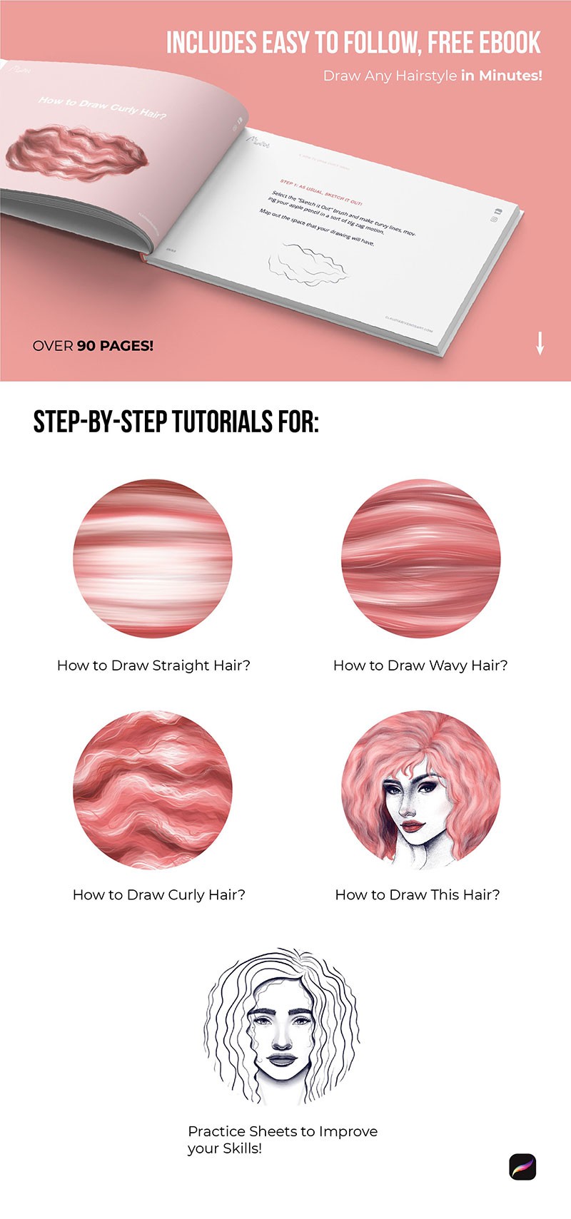 Procreate专业人物肖像绘画笔刷套装 APP UI 第8张