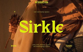 英文字体：现代时尚前卫风格锐利弯曲半衬线海报包装英文字体 Sirkle - Semi Serif Display