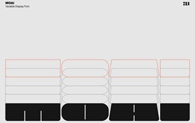 英文字体：新野兽派产品包装海报杂志标题LOGO徽标设计PS粗体英文字体 Moai Variable
