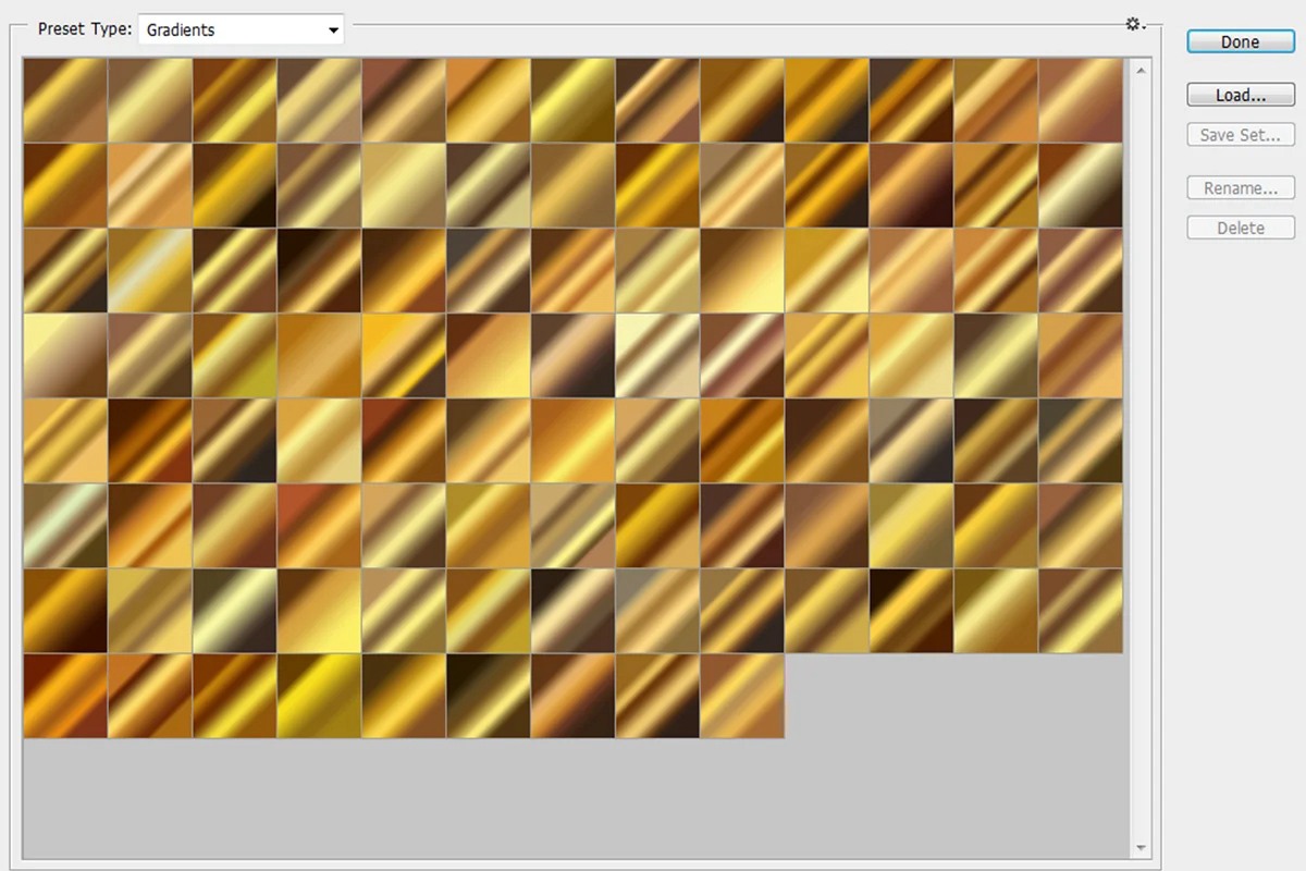 100个黄金渐变PS渐变预设，grd格式 插件预设 第2张