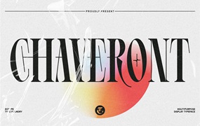 Eotype 现代优雅酸性海报杂志排版标题logo设计衬线英文字体包 Chaveront Font