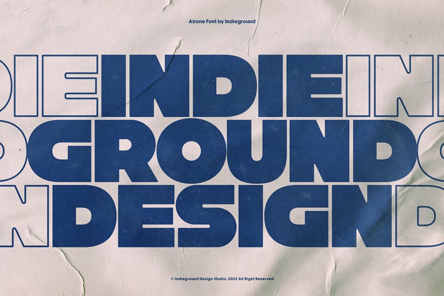 INDIEGROUND 现代活力艺术超粗体厚重标题排版海报封面英文标题 AIRONE FONT 设计素材 第2张