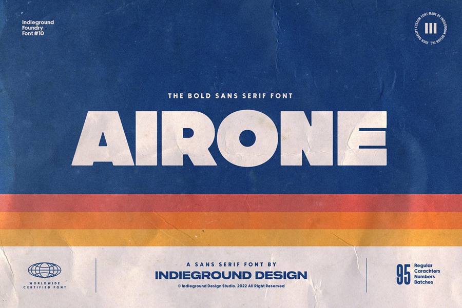 INDIEGROUND 现代活力艺术超粗体厚重标题排版海报封面英文标题 AIRONE FONT 设计素材 第1张