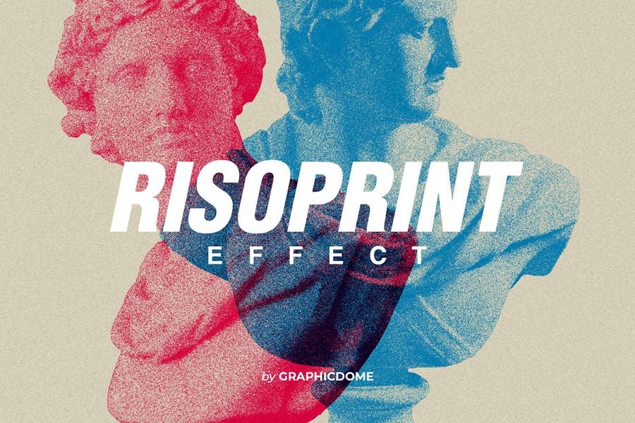 复古美学印刷颗粒照片纹理PNG拼贴元素Photoshop模板 Risograph – Risoprint Effect , 第1张