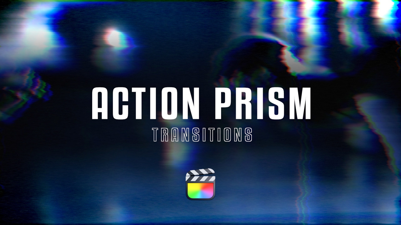 FCPX插件：15个4K快速失真故障酷炫动作棱镜转场过渡+背景音乐 Action Prism Transition , 第1张