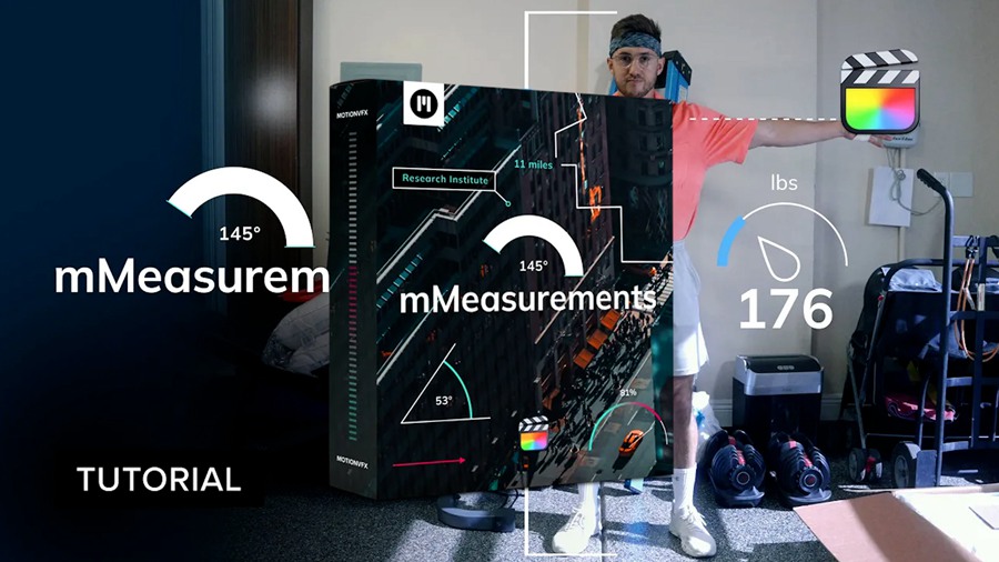 FCPX插件：MotionVFX mMeasurement 22个物体运动测量数据结果数量属性参数值动画预设 , 第1张