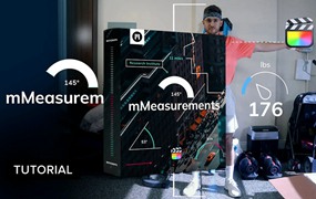 FCPX插件：MotionVFX mMeasurement 22个物体运动测量数据结果数量属性参数值动画预设