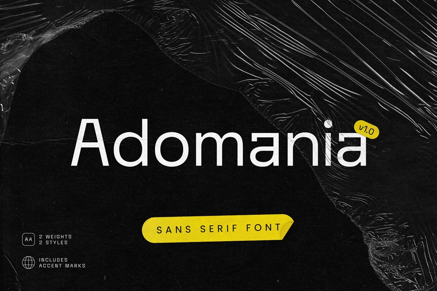 Adomania | Sans Serif Font 时尚未来风网页海报设计标题无衬线字体 , 第1张