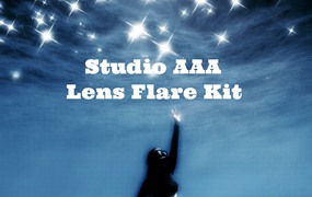 Studio AAA 27种镜头光晕镀铬设计闪亮星芒摄影后期叠加和PS笔刷及渐变套件 Lens Flare Kit