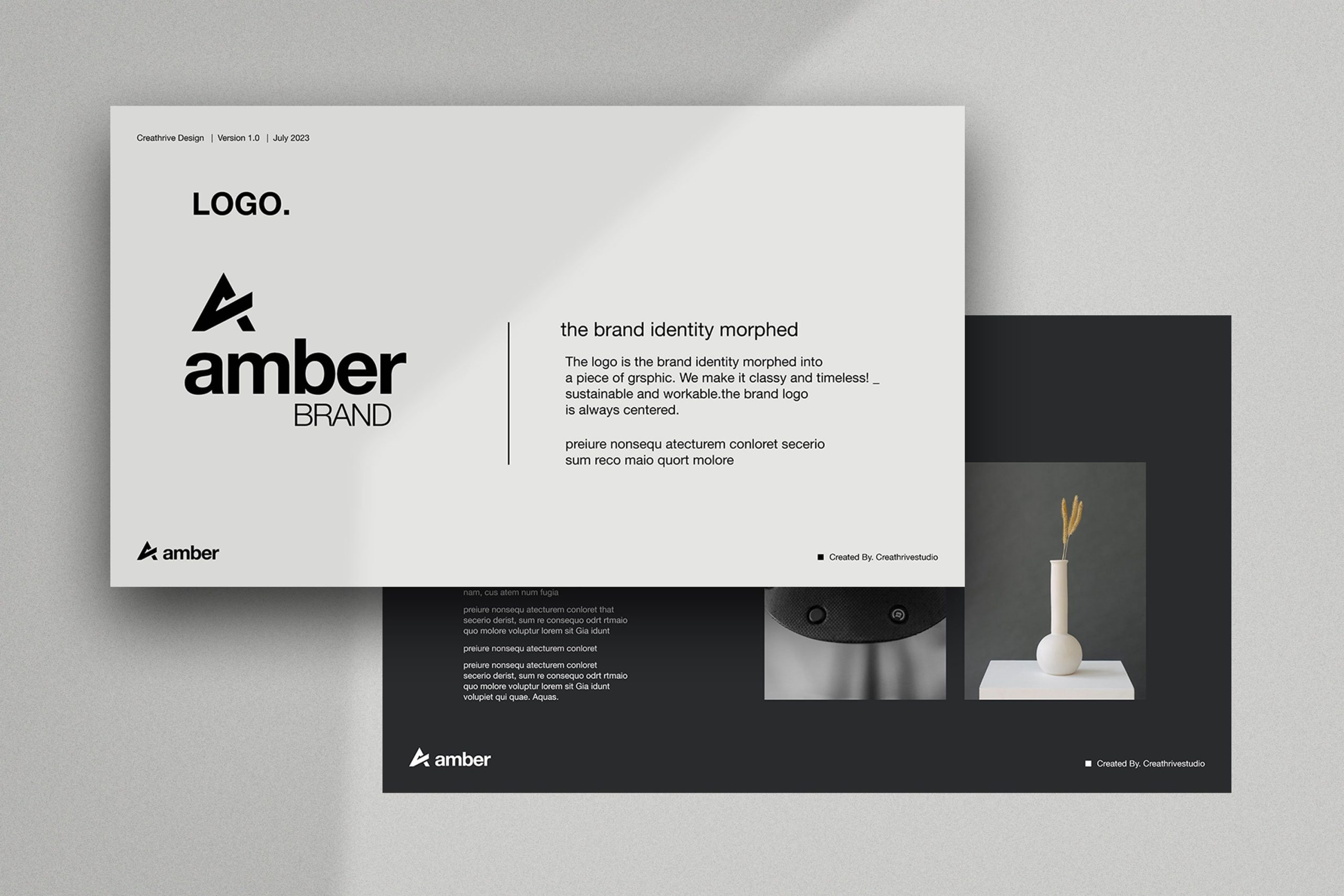 Amber | Brand Guidelines 40个完全可定制的布局设计模板封面徽标调色板版式数字在线社交媒体字体CANVA和Indesign模板 , 第7张