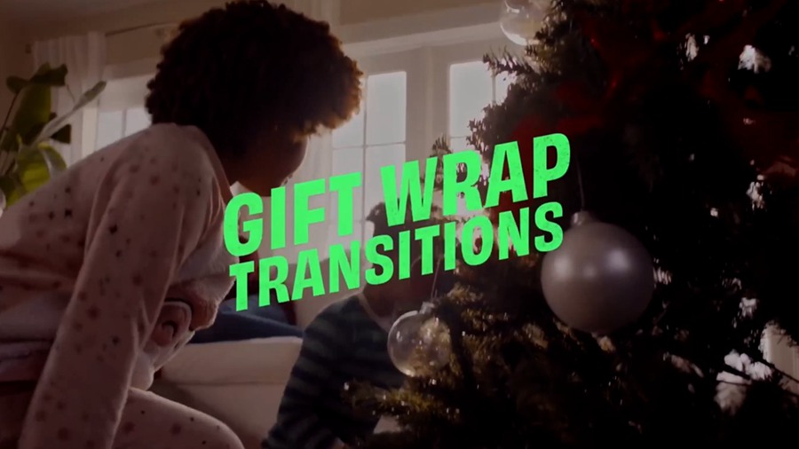 FCPX/PR/AE/达芬奇 4合1 插件/模板：Gift Wrap Transitions 圣诞节撕纸转场过渡 + 包含音乐 + 撕纸音效 插件预设 第4张