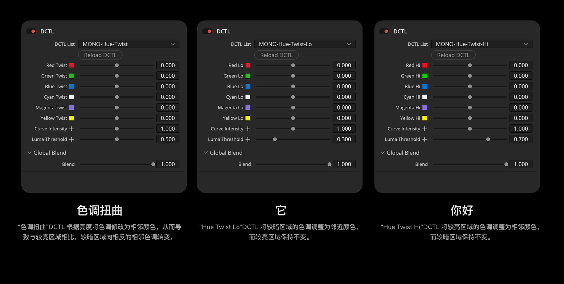 MonoNodes – HUE TWIST DCTLS 达芬奇色调扭曲DCTL电影胶片模拟单节点调色插件 DaVinci Resolve DCTLS 插件预设 第5张