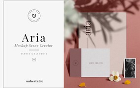 Aria – Mockup Scene Creator 独特模型自然捕捉真实阴影元素效果自定义场景样机