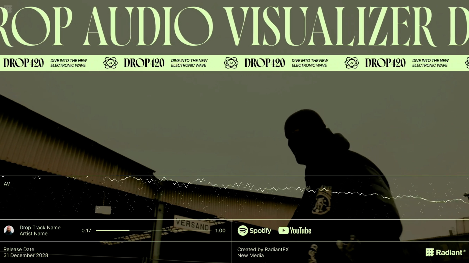 AE模板：Drop Audio Visualizer 时尚嘻哈风MV视频排版音频均衡器动画Instagram抖音视频号新媒体动画 , 第4张