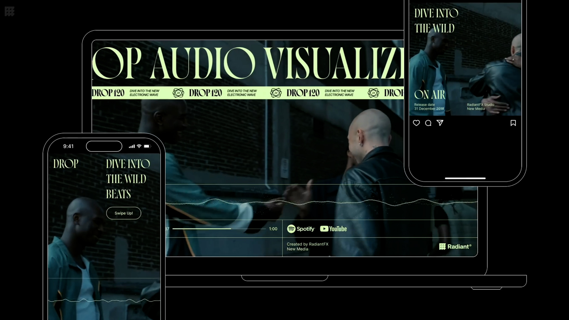 AE模板：Drop Audio Visualizer 时尚嘻哈风MV视频排版音频均衡器动画Instagram抖音视频号新媒体动画 , 第8张