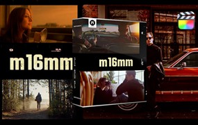 FCPX插件：MotionVFX – m16mm 30种非凡独特复古电影美学胶片预设 胶片遮罩框/颗粒/扭曲划痕/棱镜/高光梦幻黑柔FCPX插件