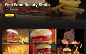 Artlist 20个汉堡薯条番茄片水滴快餐食材特写实拍视频镜头 Fast Food Beauty Shots