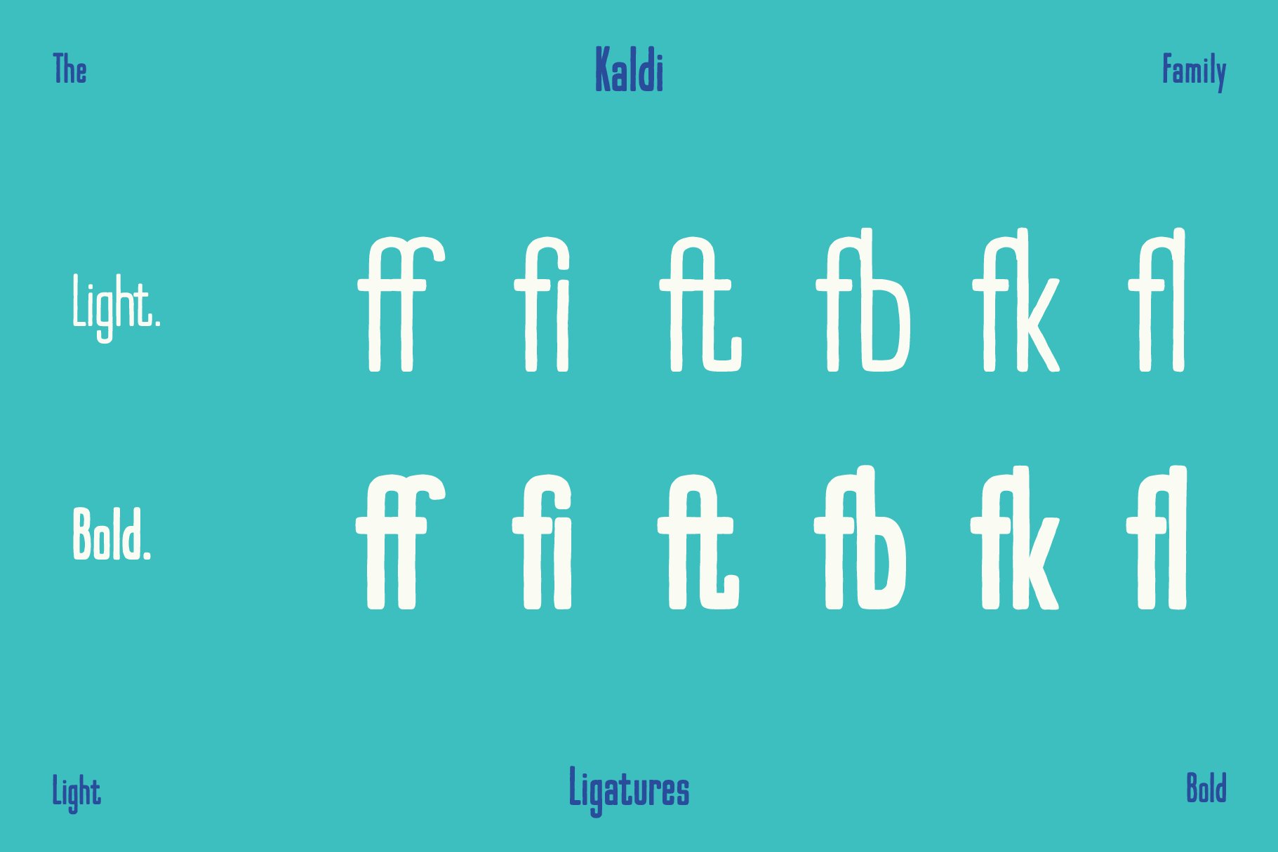 Kaldi Font Family 一种高大浓缩复古产品包装 海报设计 贴纸字体 , 第5张