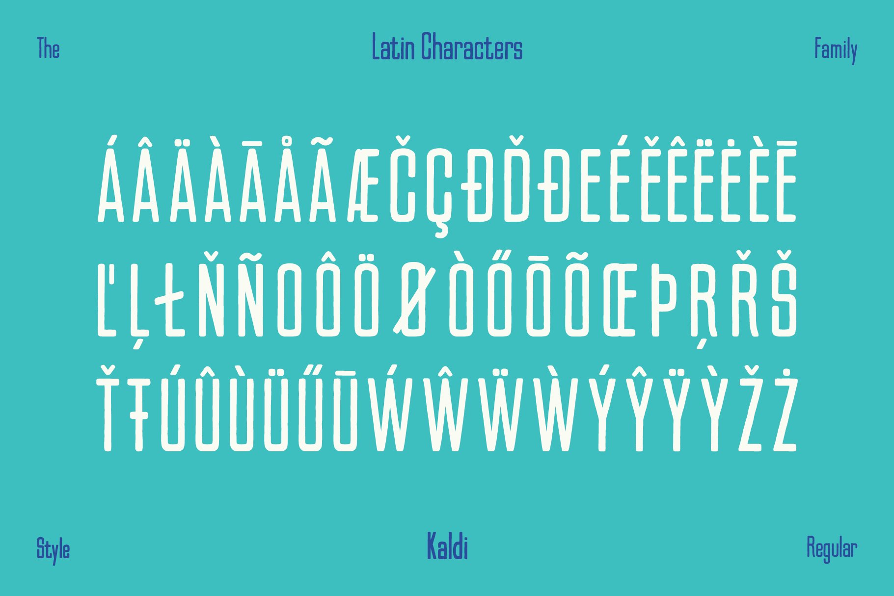 Kaldi Font Family 一种高大浓缩复古产品包装 海报设计 贴纸字体 , 第12张