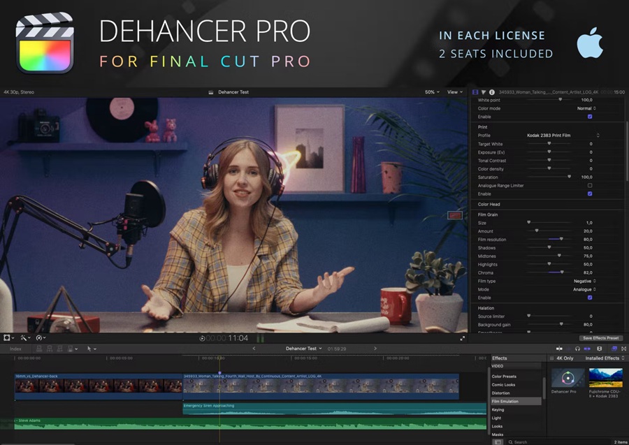 FCPX插件 – Dehancer Pro for FCPX 2.0、1.3.1 胶片模拟效果插件 ( Mac 支持M1、M2 ) 永久使用 , 第1张