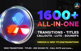 1600个转场过渡/LUTs/音效达芬奇预设 Transitions Library for DaVinci Resolve