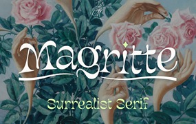 马格利特超现实主义梦幻般广告商品衬线装饰字体 Magritte Surrealist Serif Font