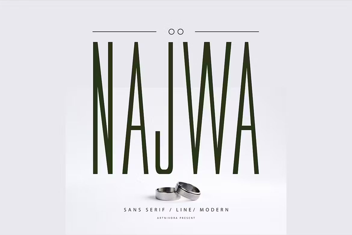 Najwa – Sans Serif Font 一种简单杂志海报社交媒体宣传册无衬线字体 , 第2张