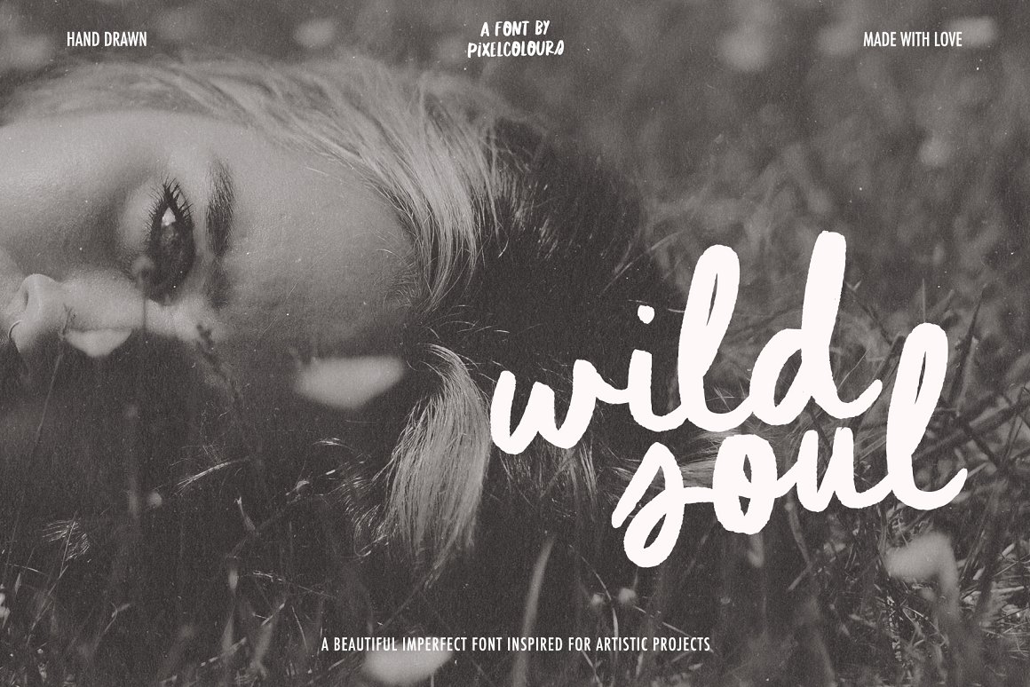 英文字体：复古涂鸦90年代街头手写海报标题logo排版西文字体 Script Brush Font Duo Wild Soul , 第1张