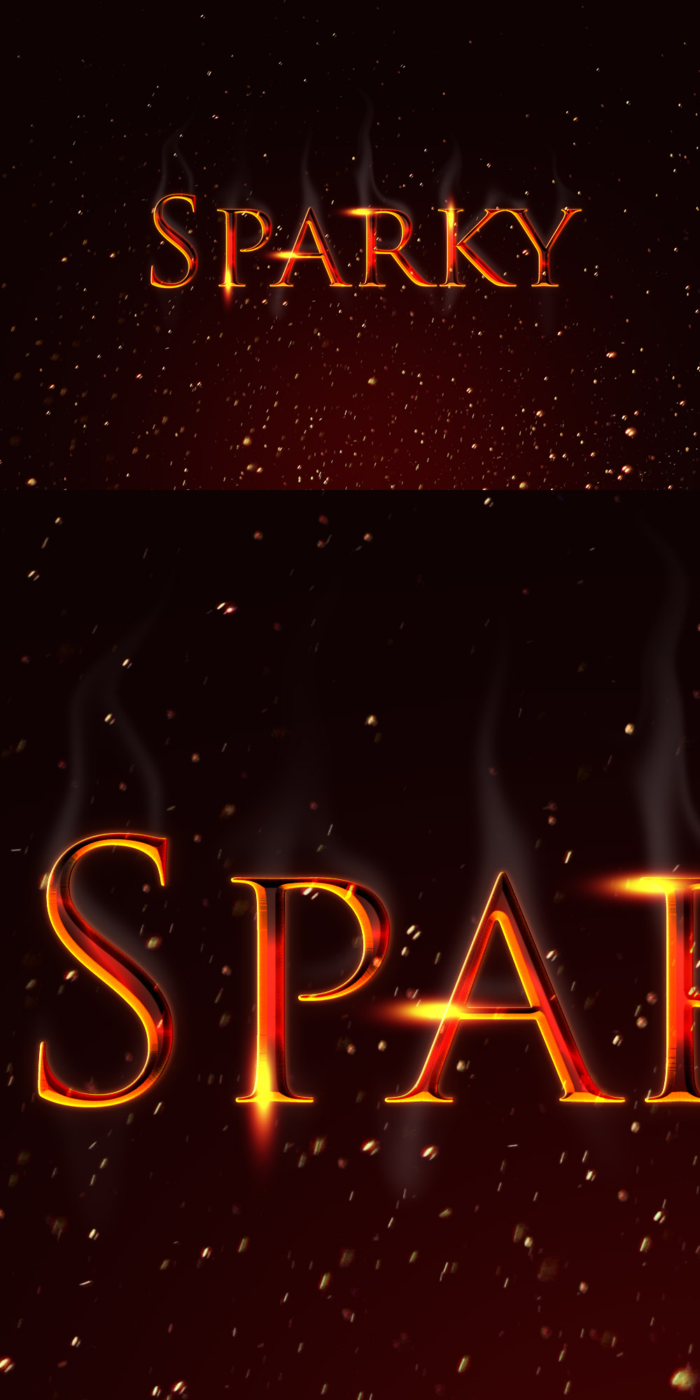 金属火焰高光文字特效PS图层样式 Sparky Text Effect PSD 插件预设 第1张