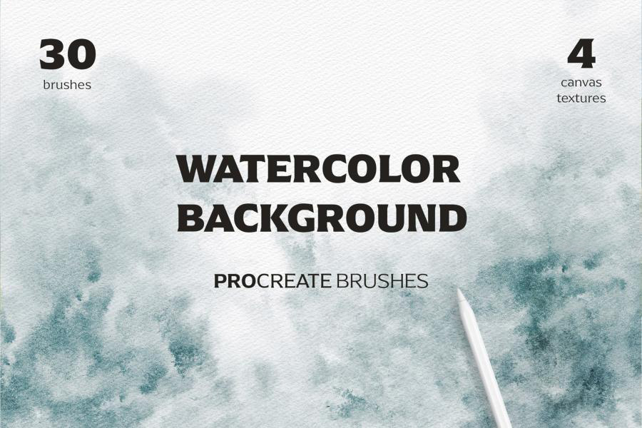 Procreate笔刷-Procreate水彩画笔画布纹理笔刷 watercolor background 笔刷资源 第1张