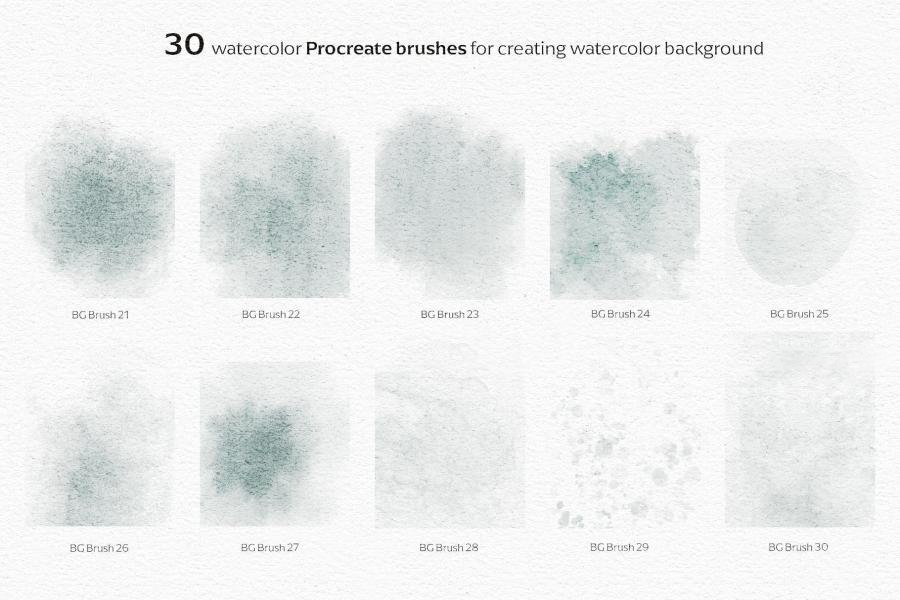 Procreate笔刷-Procreate水彩画笔画布纹理笔刷 watercolor background 笔刷资源 第6张