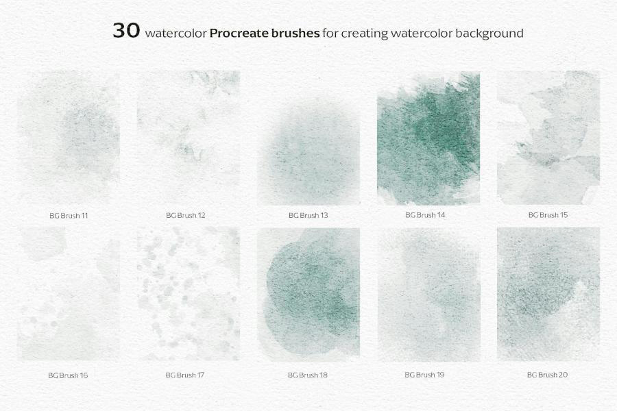 Procreate笔刷-Procreate水彩画笔画布纹理笔刷 watercolor background 笔刷资源 第7张