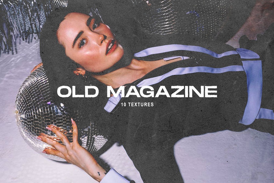 10张复古划痕旧杂志偏移覆盖背景纹理叠加效果 Old Magazine Offset Overlay Textures , 第1张