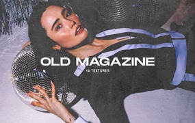 10张复古划痕旧杂志偏移覆盖背景纹理叠加效果 Old Magazine Offset Overlay Textures