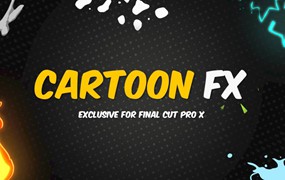 FCPX插件：176个2D动漫电流爆炸火焰烟雾水手绘数字卡通FX元素包 Catoon FX